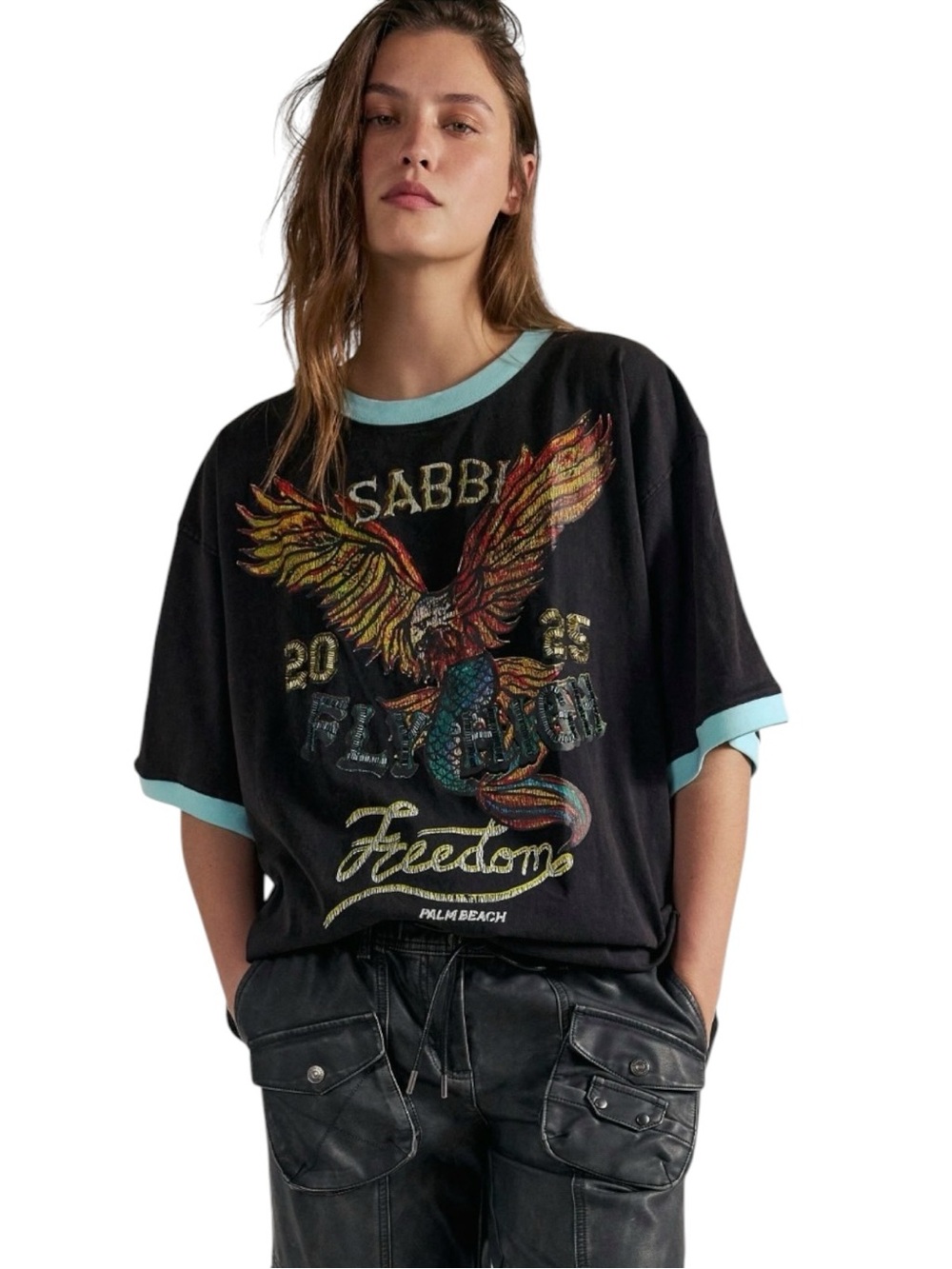 Free People x Sabbi Freedom Ringer Tee Black // SOLD OUT ONLINE // OVERSIZED